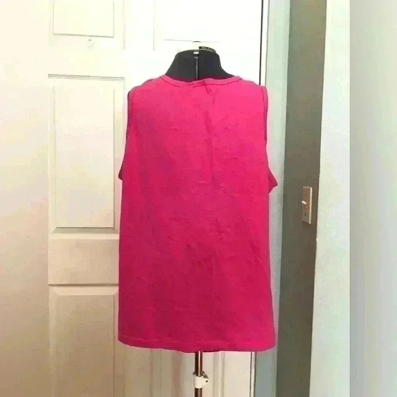 BASIC EDITIONS DARK PINK TANKTOP WOMEN 2X PTP 24 STB27 - Picture 3 of 4